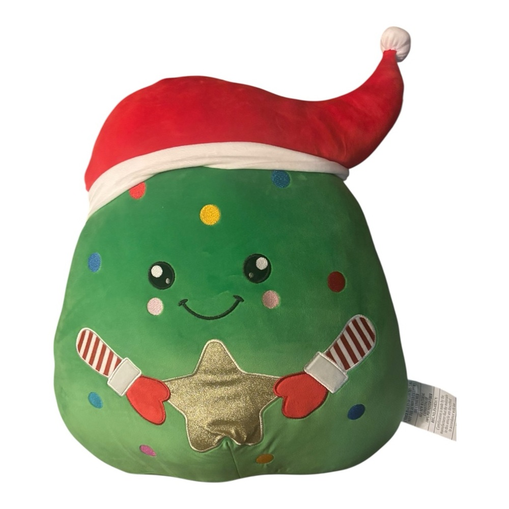 22 Inch Green Plush Christmas Tree With Santa Hat